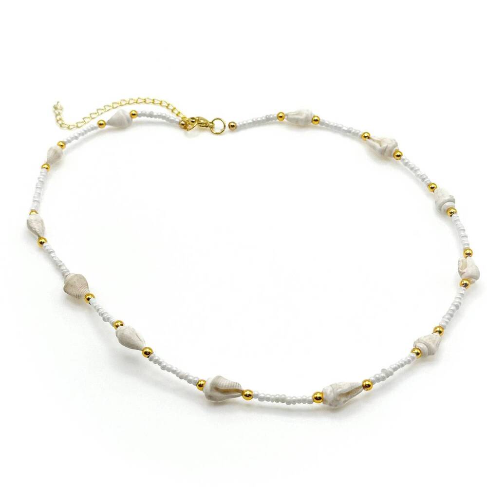 NEW ALEGRIA women's sandcastle necklace in white